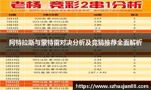 阿特拉斯与蒙特雷对决分析及竞猜推荐全面解析